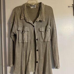 Bucket List Beige Waffle Knit Cardigan